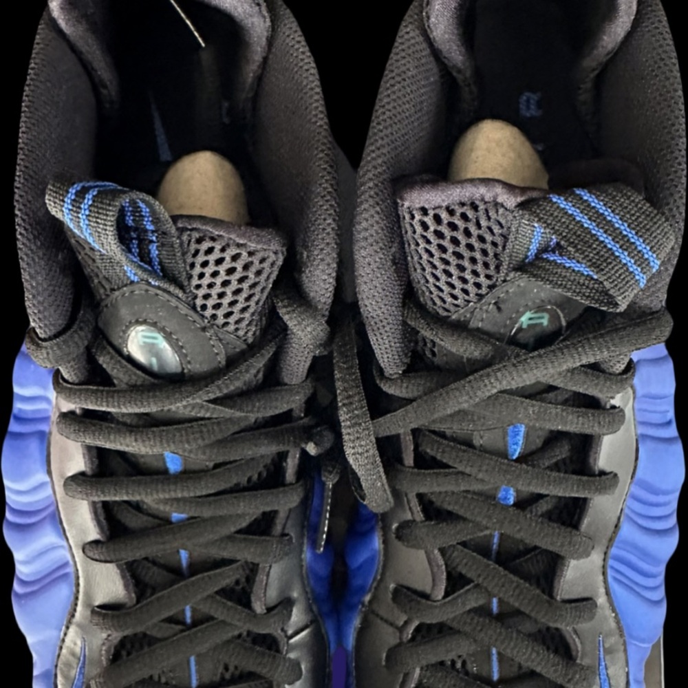 Nike Men's Black and Blue Foamposite Athletic Shoes (Hyper Cobalt) - Picture 2 of 6